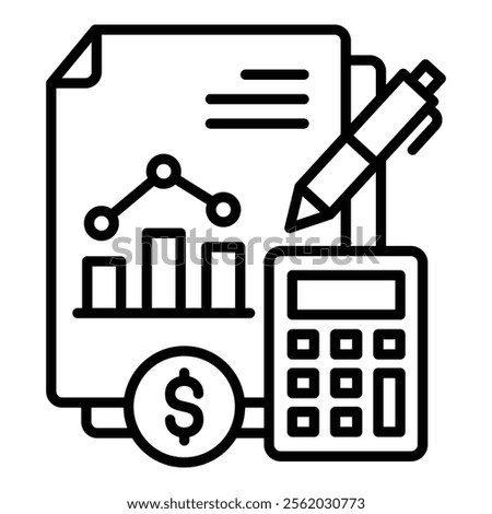 Income Statement Icon Element For Design