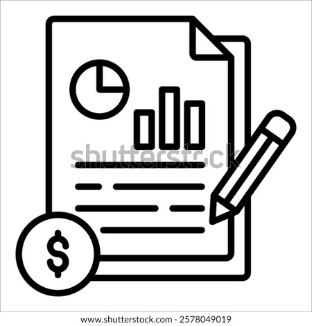 Income Statement Icon Element For Design