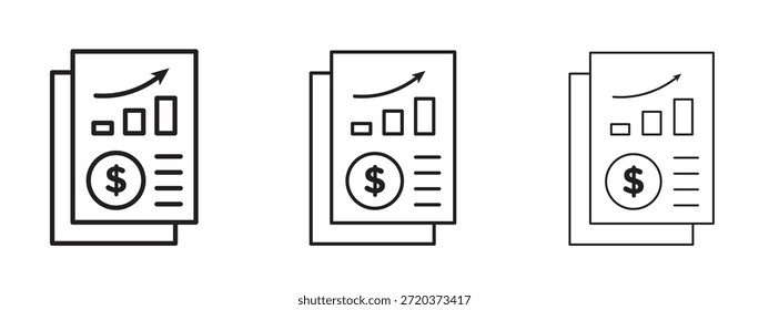 Ícone do demonstrativo de resultados. Ilustração de vetor de estilo minimalismo desenhado à mão