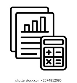 Income Statement icon line vector illustration