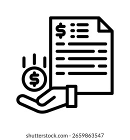 Income Statement icon line vector illustration