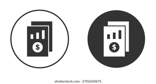 Income statement icon logo design illustration template. Solid Style