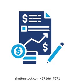 Ícone de Demonstrativo de Resultados - Ilustração de Vetor Misto