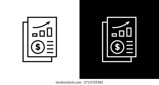 Income statement icon, outline vector sign, logo design download