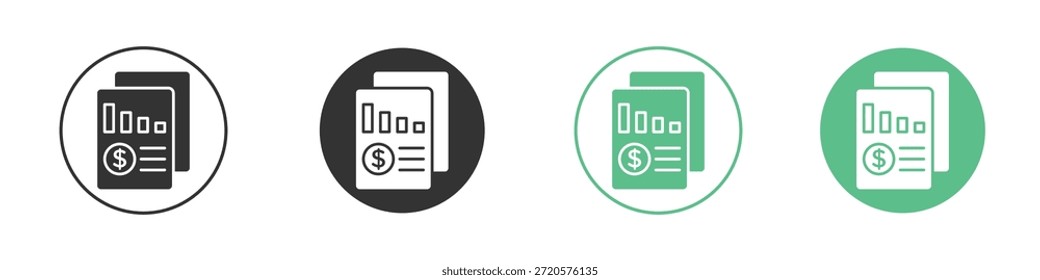 Income statement icon pictograms. Vector eps 10