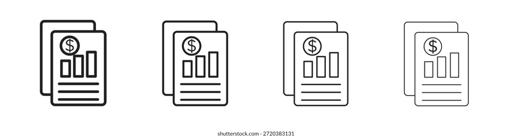 Conjunto de ícones do demonstrativo de resultados, Ilustração, Preto
