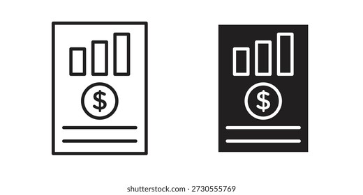 Income statement icon set. minimal logotype web element pack.