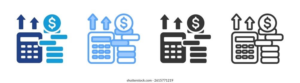 Income Statement icon set multiple style collection