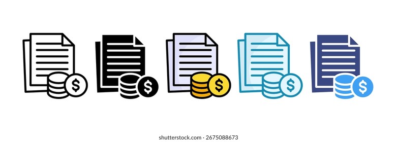 Income Statement Icon Set Multiple Style Collection