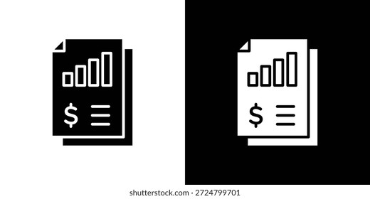 Income statement icon silhouette vector flat illustration design pack.