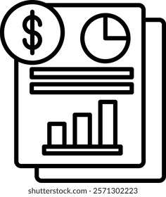 Income Statement Icon Symbol Art Sign