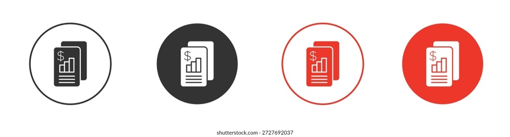 Símbolo de ícone de demonstrativo de resultados. Design simples e plano para aplicativos móveis ou da Web. Logotipo de ilustração Vetor mínimo.