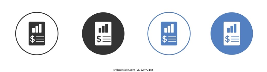 Income statement icon Thin line design. Vector Graphic. EPS 10