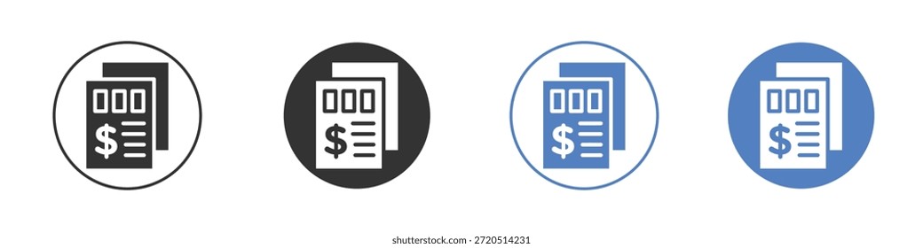 Income statement icon vector clip art illustration collection