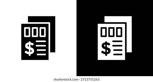 Income statement icon. Vector illustration. Silhouette in black color