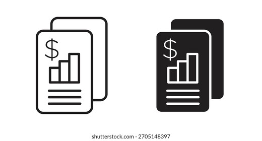 Income statement icon vector modern flat and stroke designs