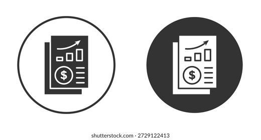 Income statement icon vector silhouette in black. simple flat icon vector.
