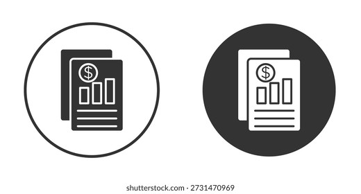 Ícone do demonstrativo de resultados. Para o seu design, logotipo. Ilustrações vetoriais.