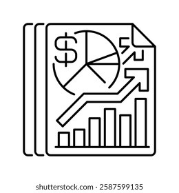 Income Statement line icon. Universal creative premium symbol. Vector sign icon logo template. Vector illustration