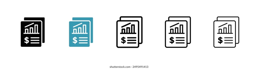 Income statement line icon vector set.