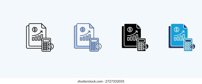Vetor de Ilustração de Ícone Múltiplo de Demonstrativo de Resultados