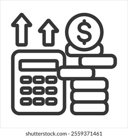 Income Statement Outline Icon Vector Illustration