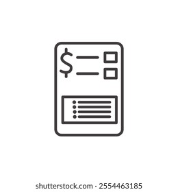 Income Statement thin liner icon vector.