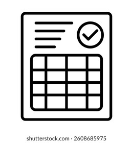 Income Statement Vector Line Icon Design