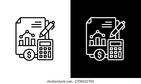 Income Statement White Icon Set Design