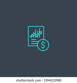 income statements concept blue line icon. Simple thin element on dark background. income statements concept outline symbol design. Can be used for web and mobile UI/UX