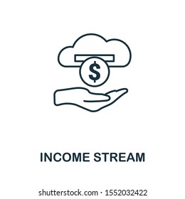 Income Stream Icon Outline Style. Thin Line Creative Income Stream Icon For Logo, Graphic Design And More.