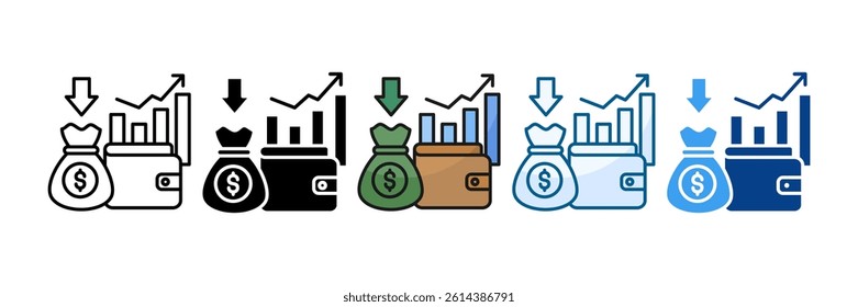 Income Streams Icon Set Multiple Style Collection