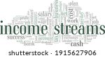 Income streams vector illustration word cloud isolated on a white background.