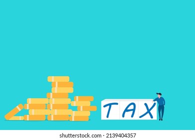 Income tax filing, tax return and financial concept. Businessman get confused on his tax filing