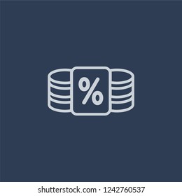 Income tax icon. Trendy flat vector line Income tax icon on dark blue background from Business  collection. 