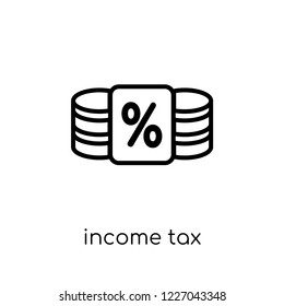 Income tax icon. Trendy modern flat linear vector Income tax icon on white background from thin line Business collection, editable outline stroke vector illustration