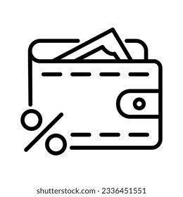 Income tax related icon, useful as tax use symbol. Editable black outline vector illustration.