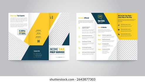 Income Tax Tri-fold Brochure Template Design