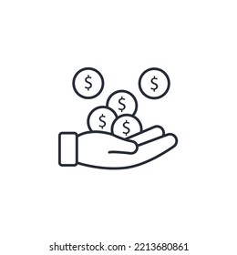 iconos de línea delgada de ingresos. Ilustración vectorial aislada en blanco. Trazo editable