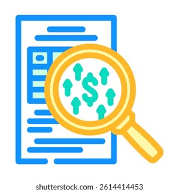income tracking budget planning color icon vector. income tracking budget planning sign. isolated symbol illustration