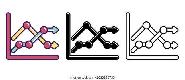 Income Variability icon represented by chart Line, Filled, Color style.