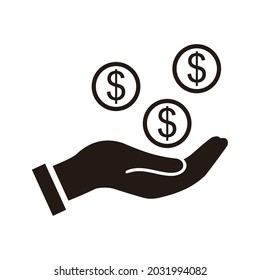 Ingresos. Icono vectorial en estilo plano aislado en fondo blanco.