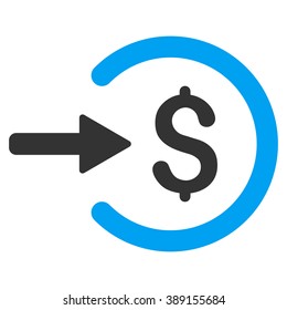 Income vector icon. Style is bicolor flat symbol, blue and gray colors, white background.