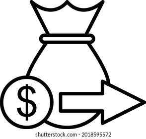 Income Vector Line Icon Design
