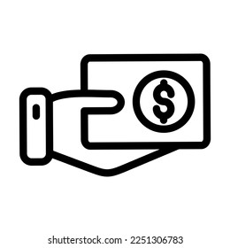 Diseño de iconos de línea de vector de ingresos