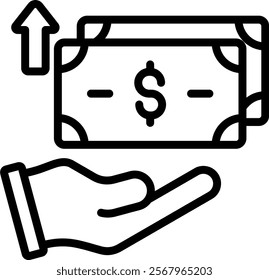 Income Vector Lineal Icon On White Background.