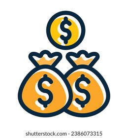 Income Vector Thick Line Filled Dark Colors Icons For Personal And Commercial Use.
