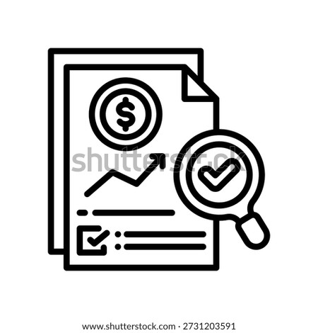 Income Verification Icon Line Vector Illustration