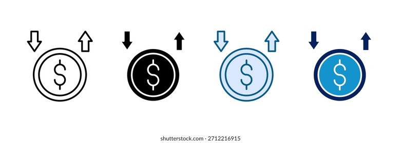 Ícone De Receita Vs Despesa Definir Coleção De Vários Estilos
