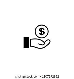 Incomes and hand vector icon